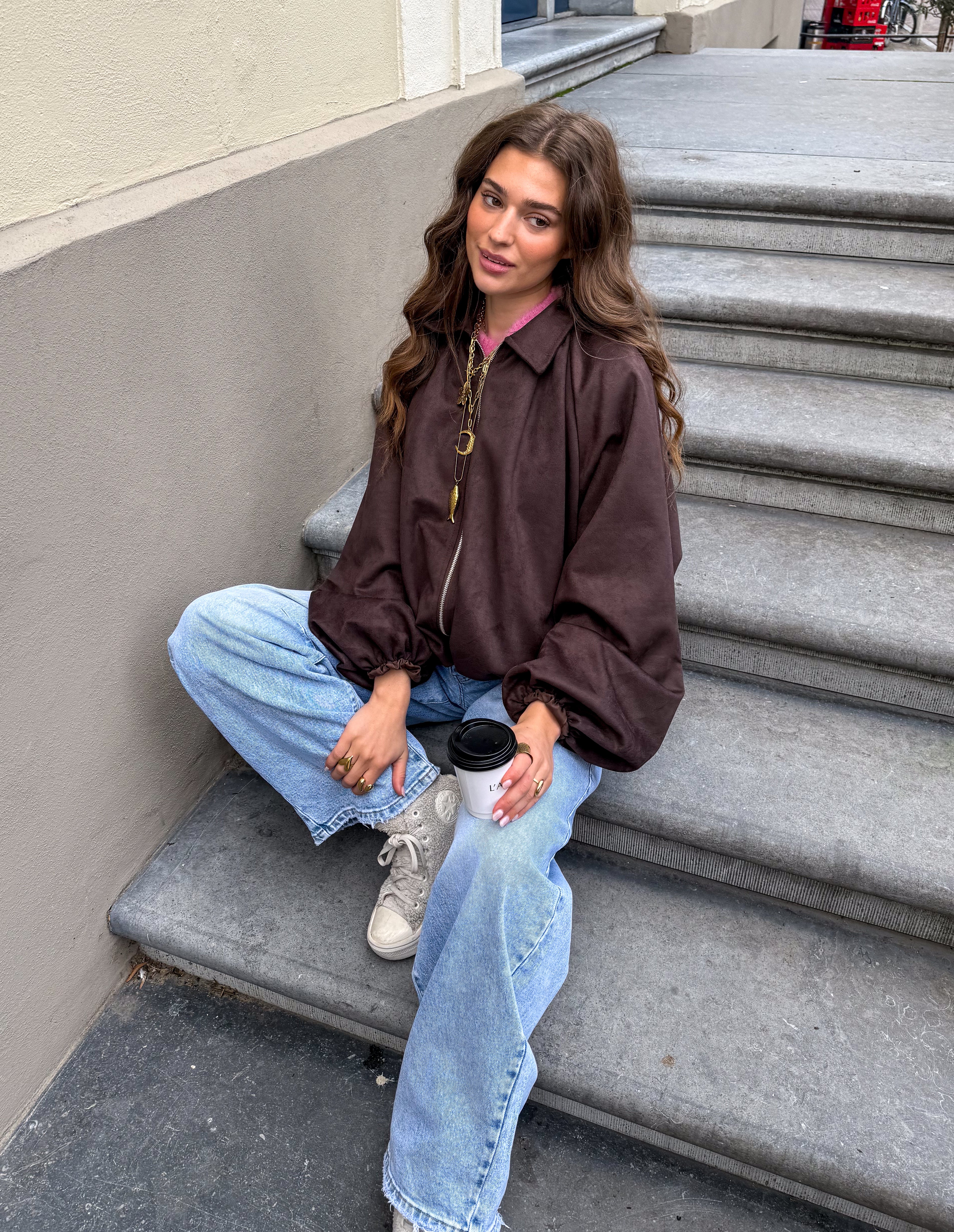 Season Jacket Suede Brown
