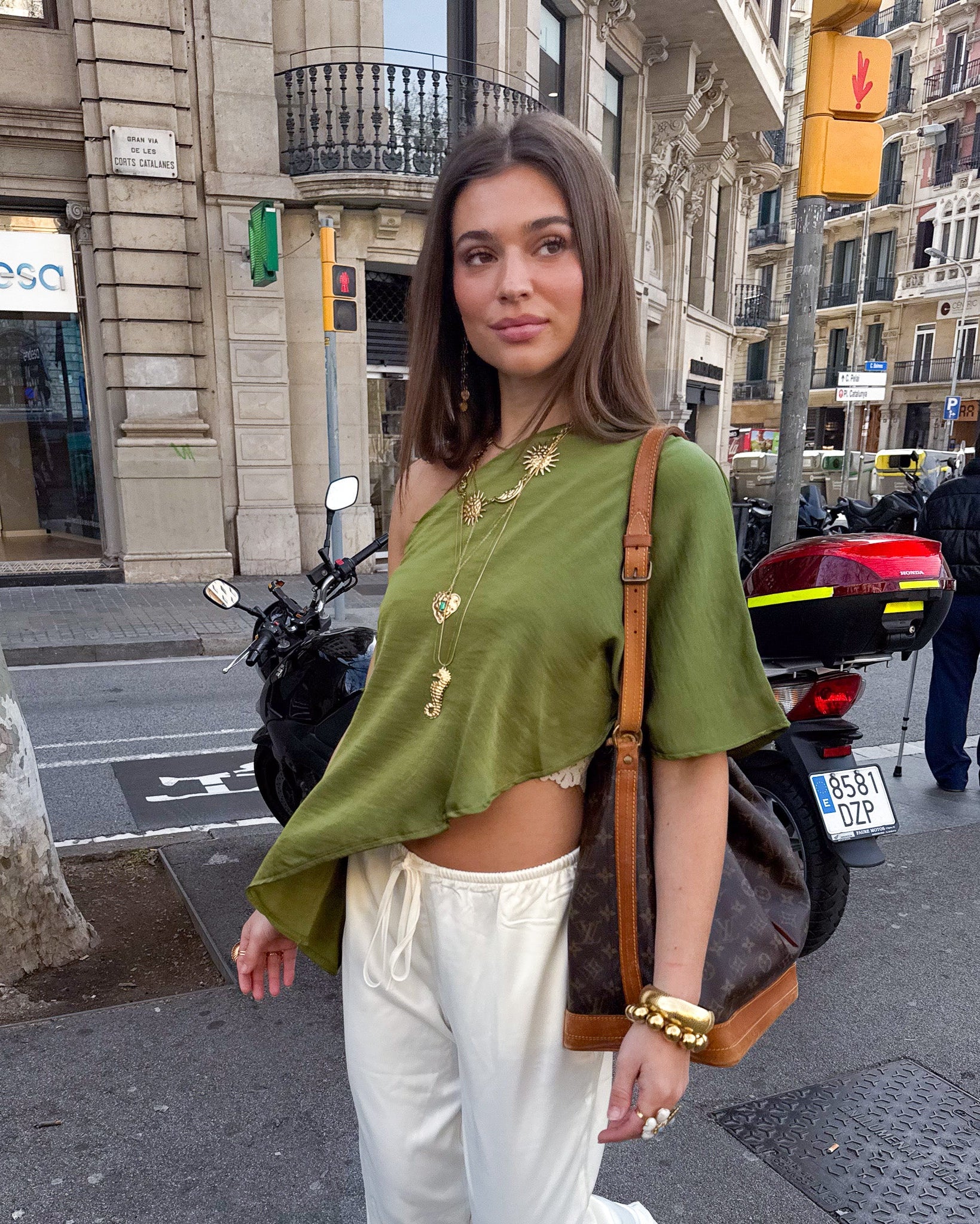 Sem One Shoulder Top Groen