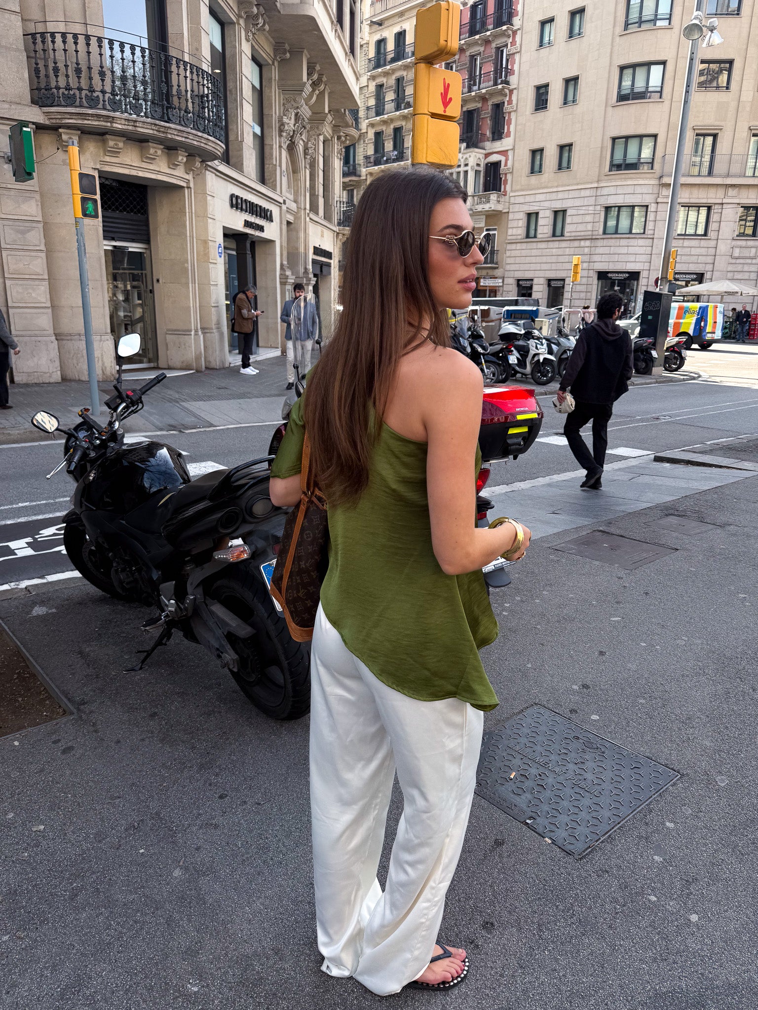 Sem One Shoulder Top Groen