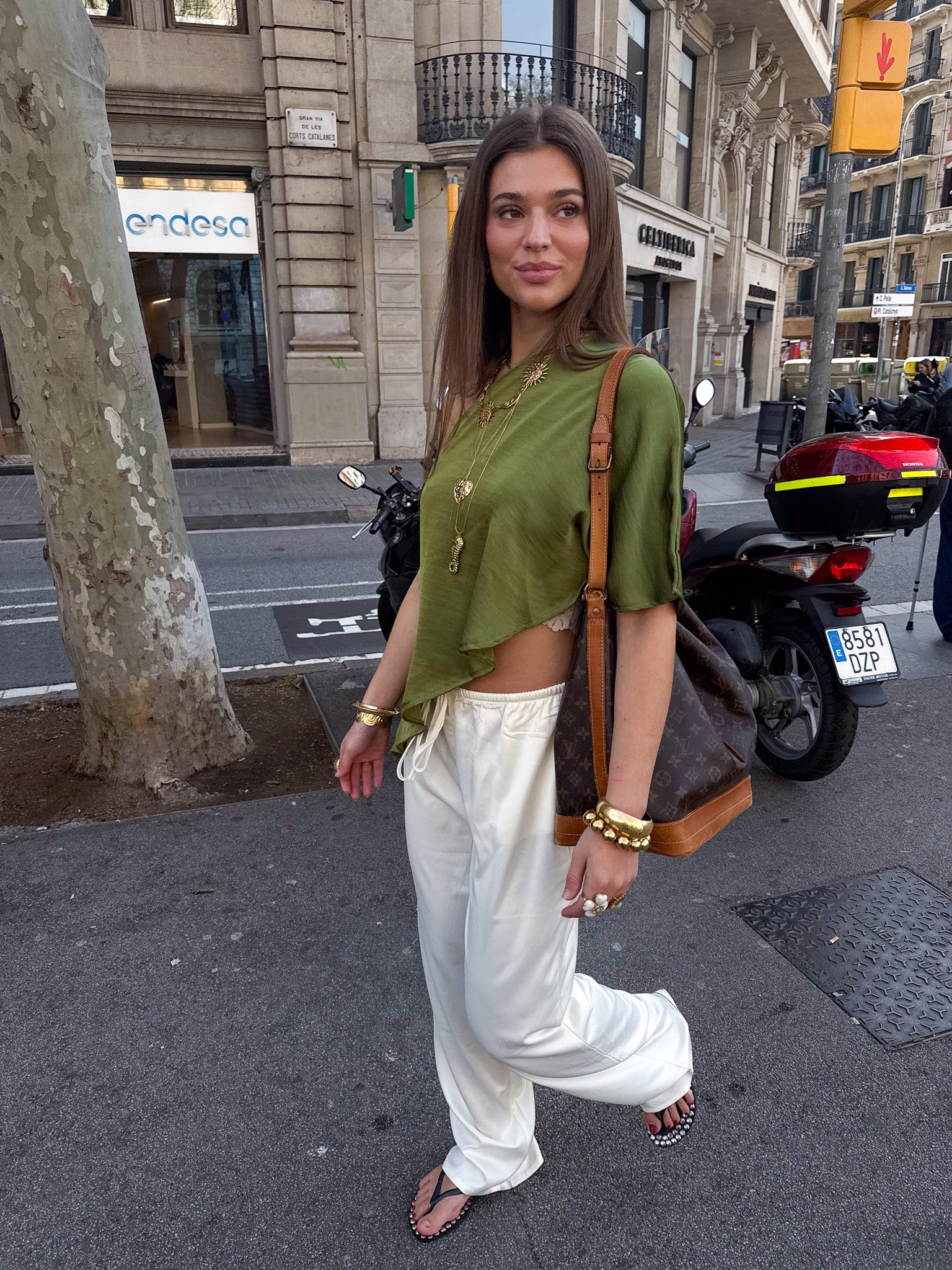 Sem One Shoulder Top Groen