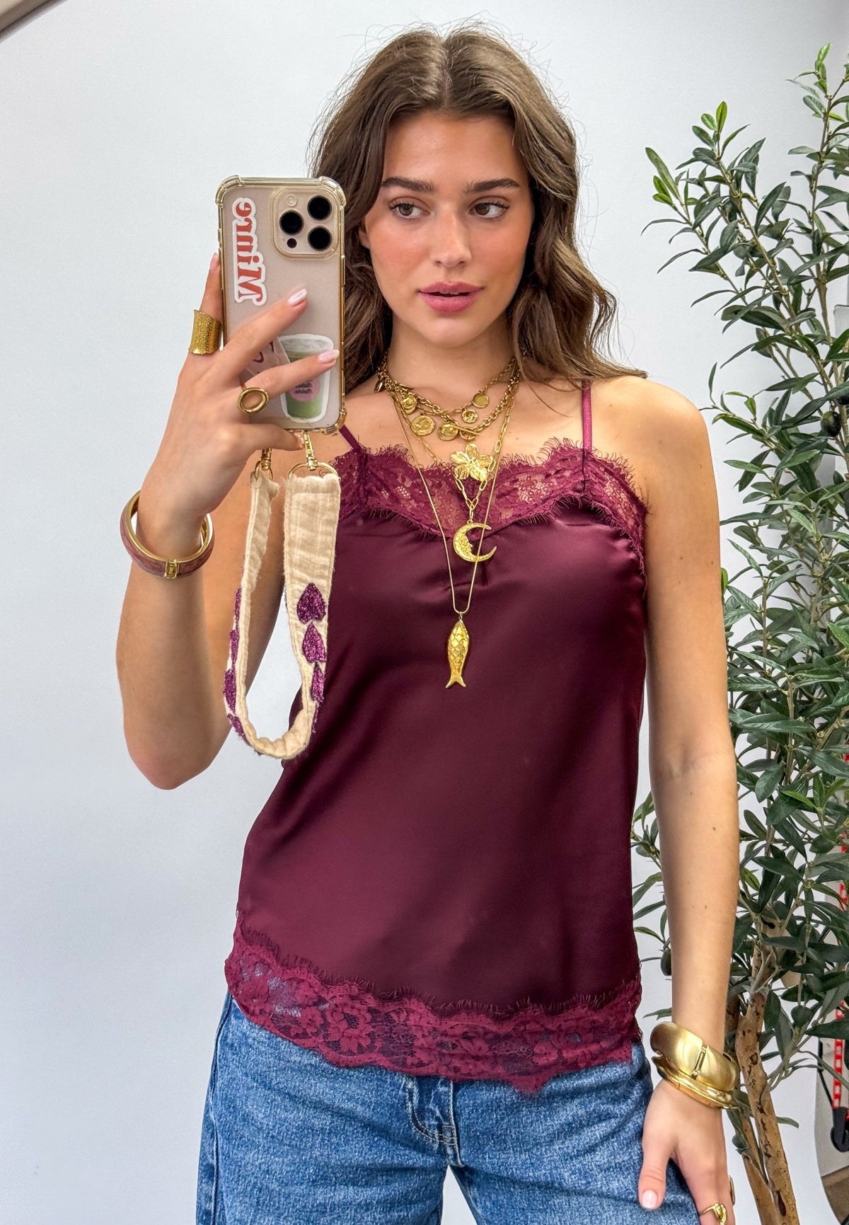 Sensa Lace Top | Bordeaux