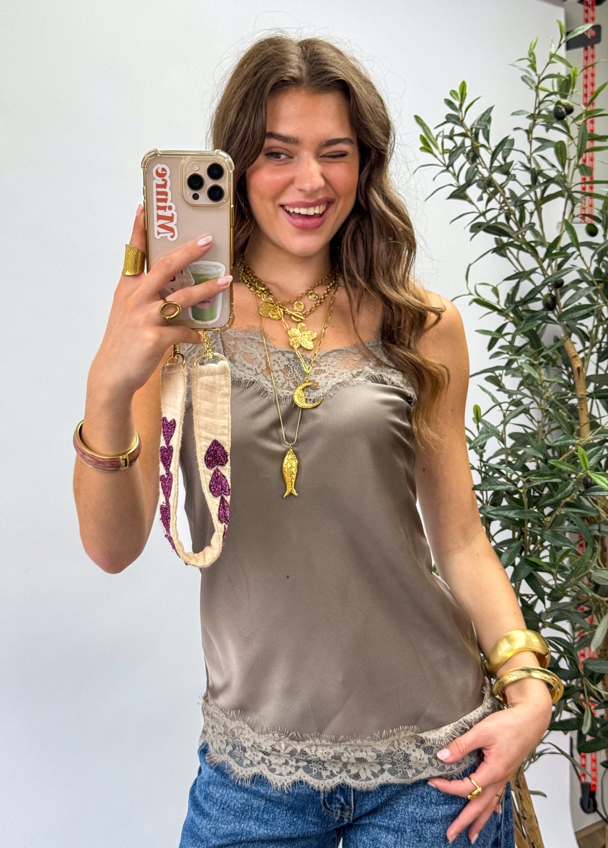 Sensa Lace Top | Taupe