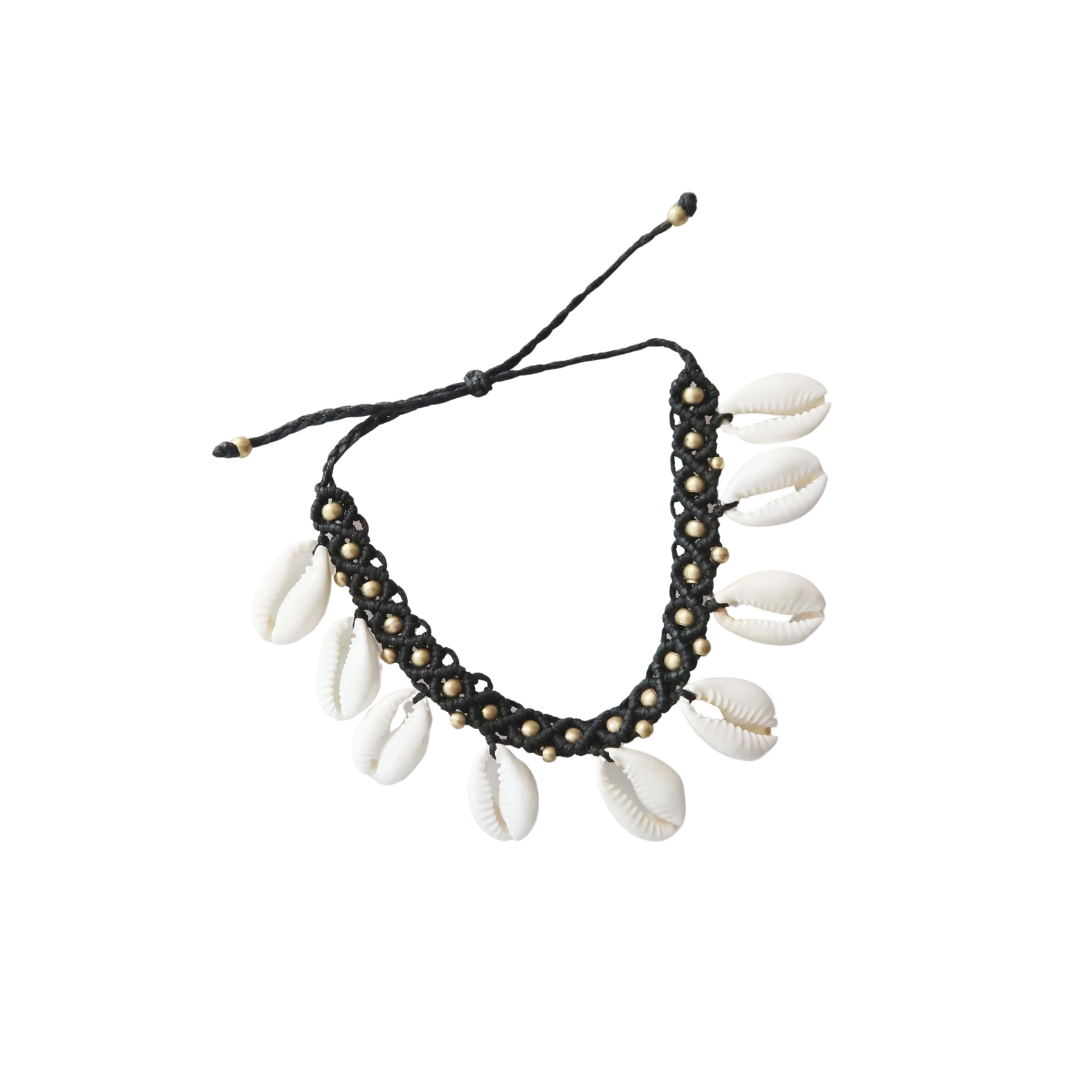 Shell Ankle Bracelet Black