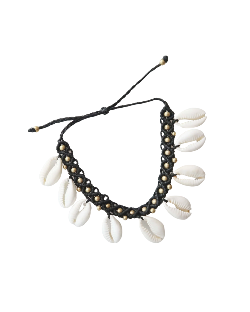 Shell Ankle Bracelet Black