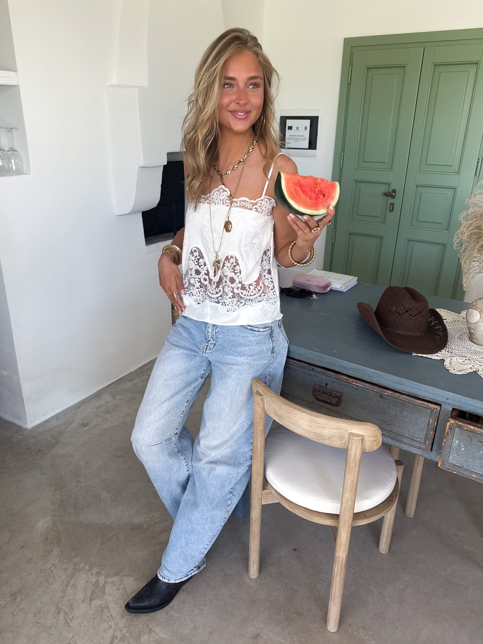 Soof Lace Top White 