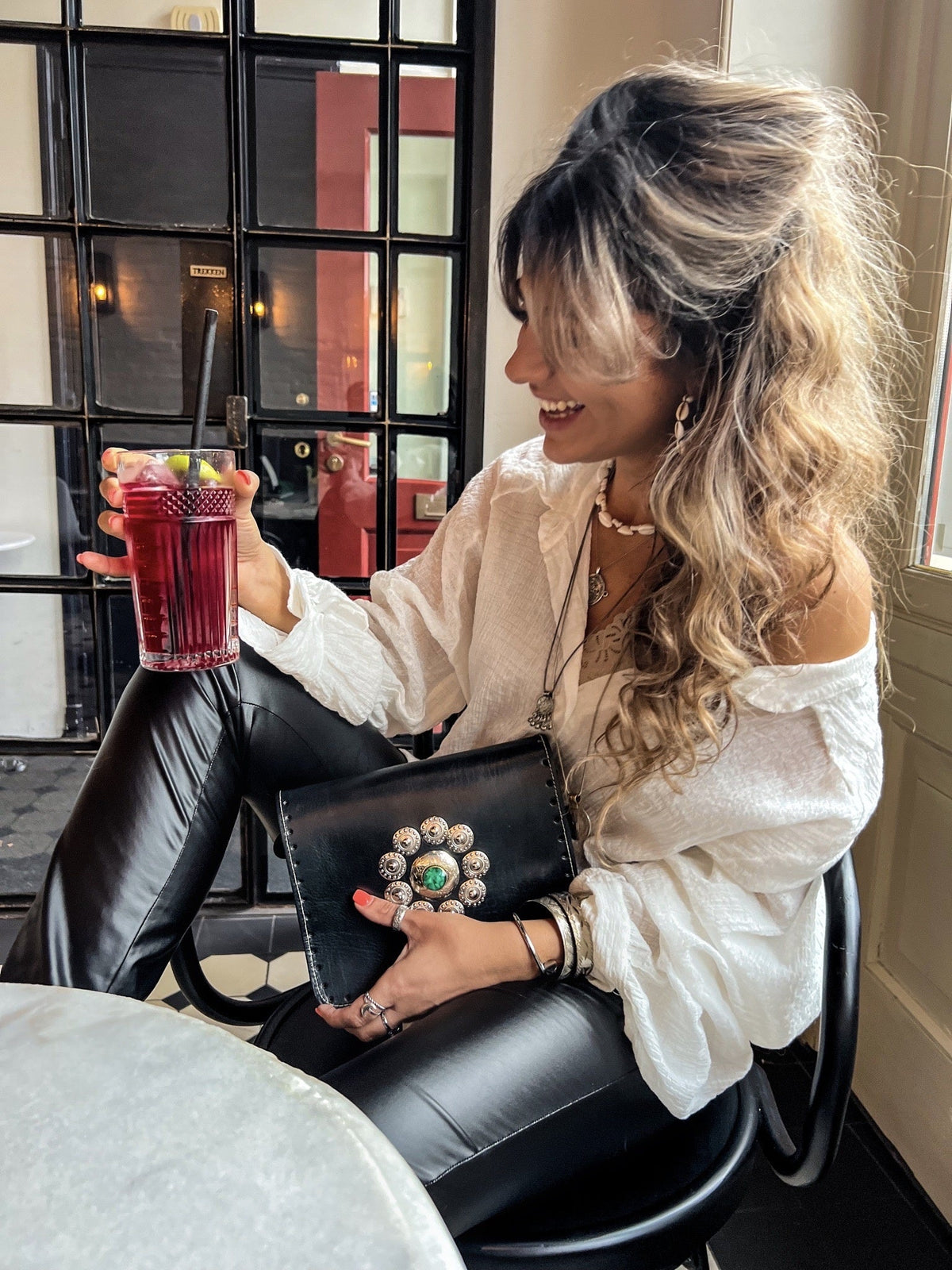 Souk Leather Bag Angel | Dark Stone