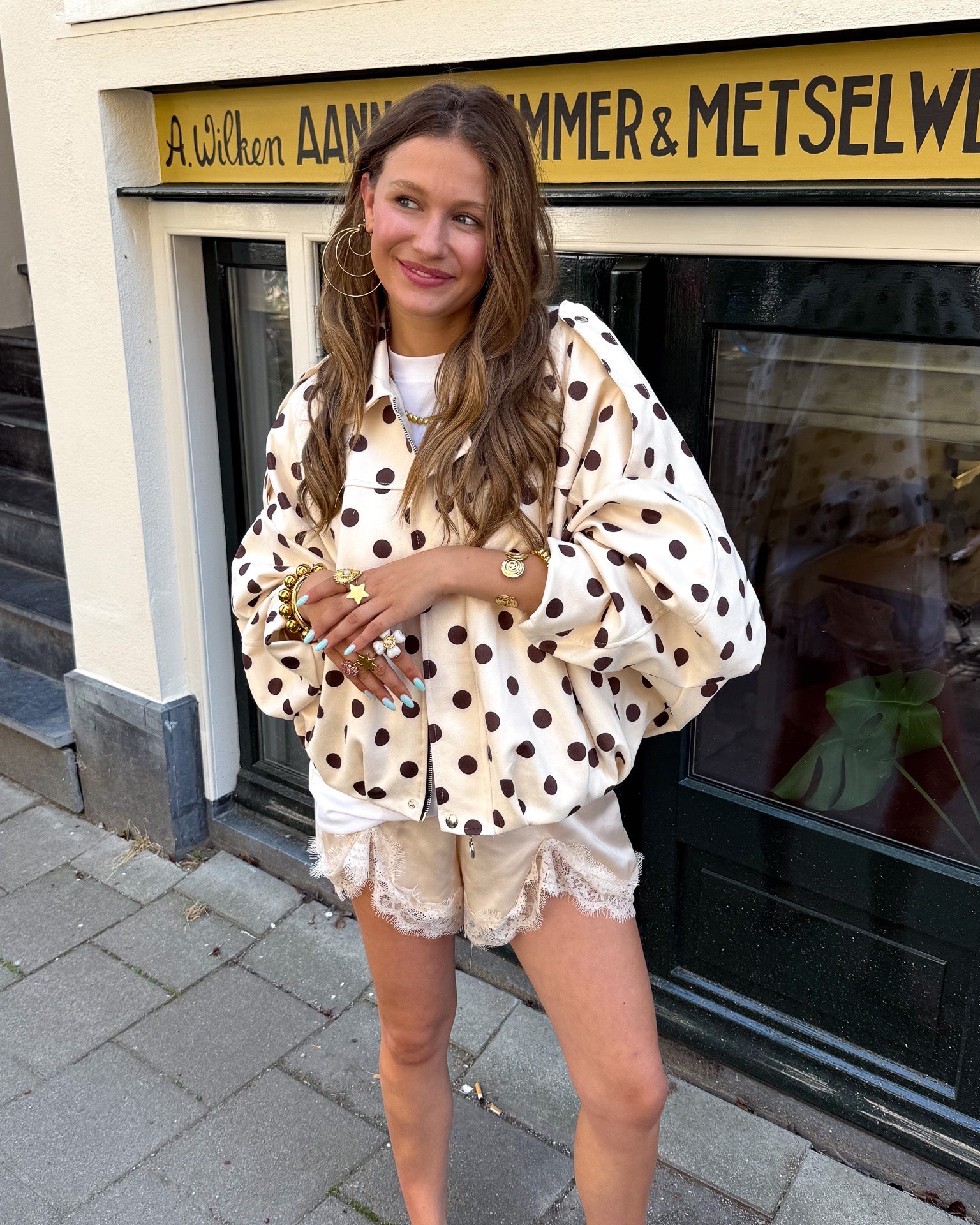 Spirit Stippen Jacket Creme