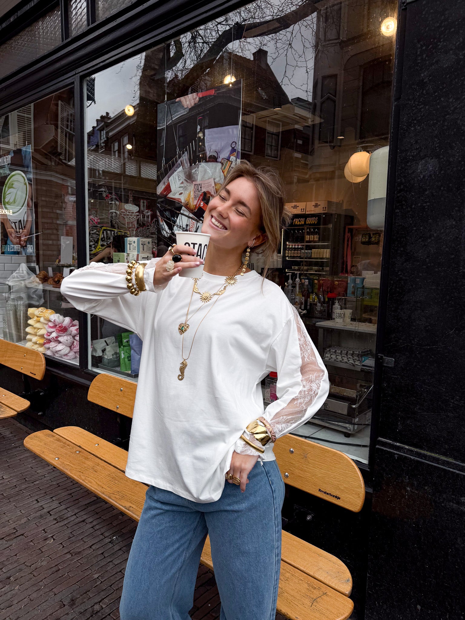 Sterre Longsleeve Wit Lace