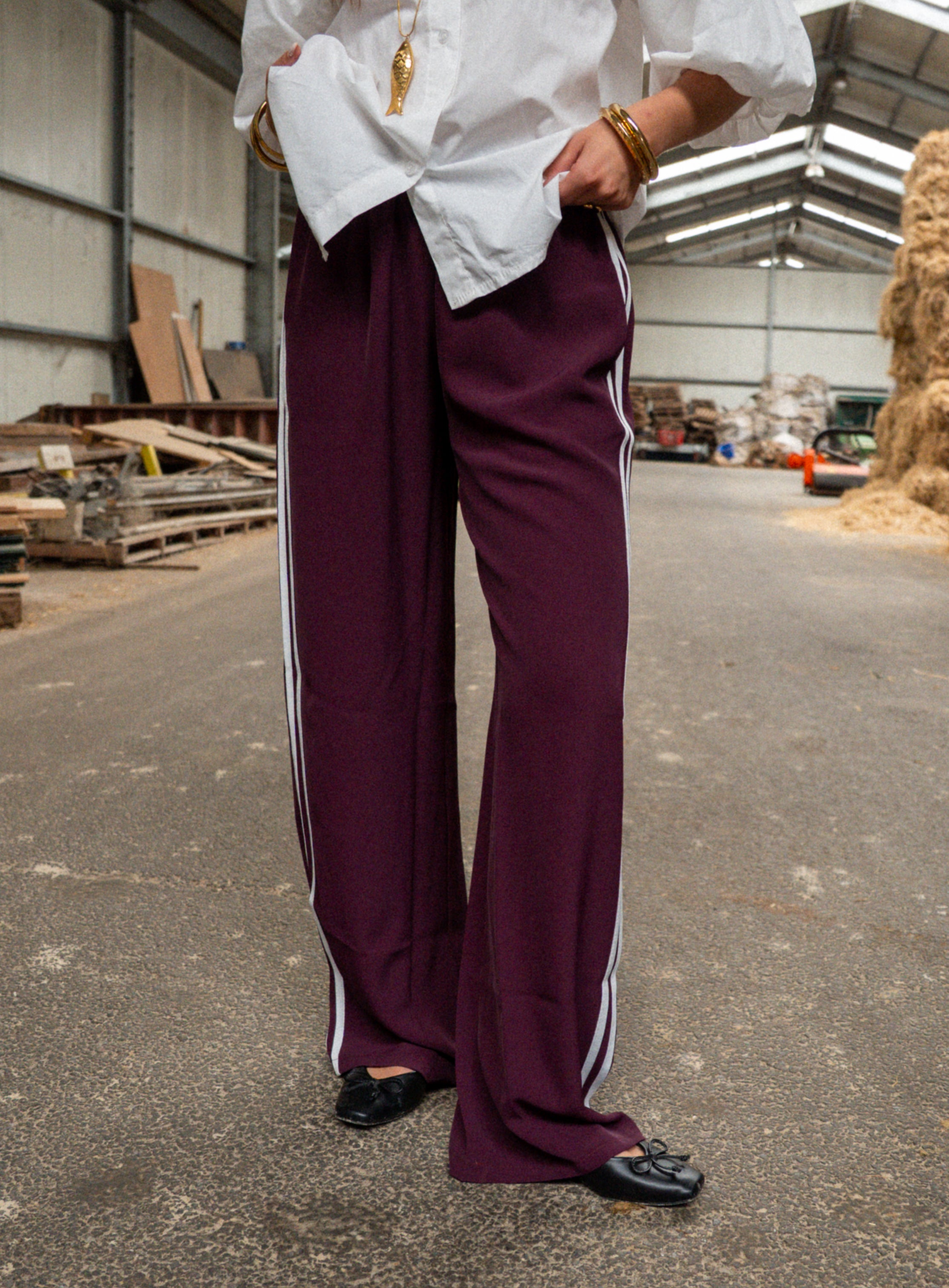 Striped Pants Bordeaux