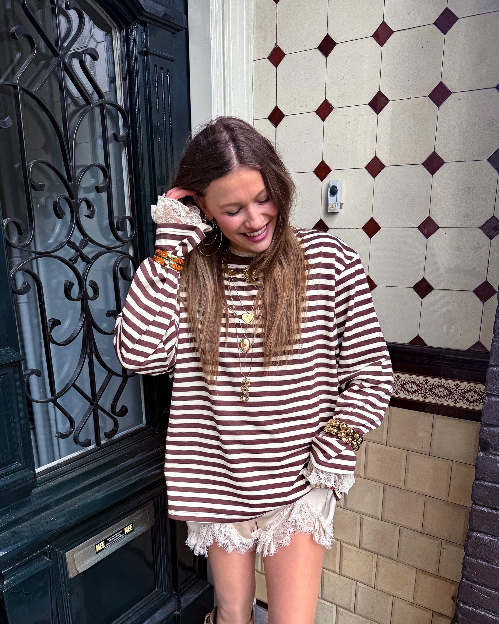 Stripes on Stripes Longsleeve Bruin