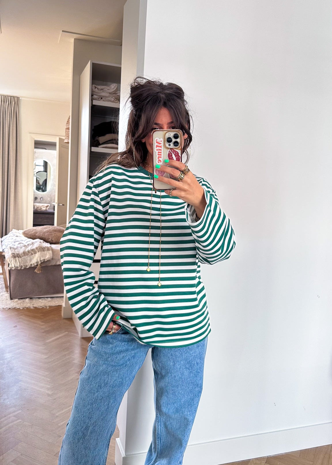 Stripes on stripes Longsleeve Groen