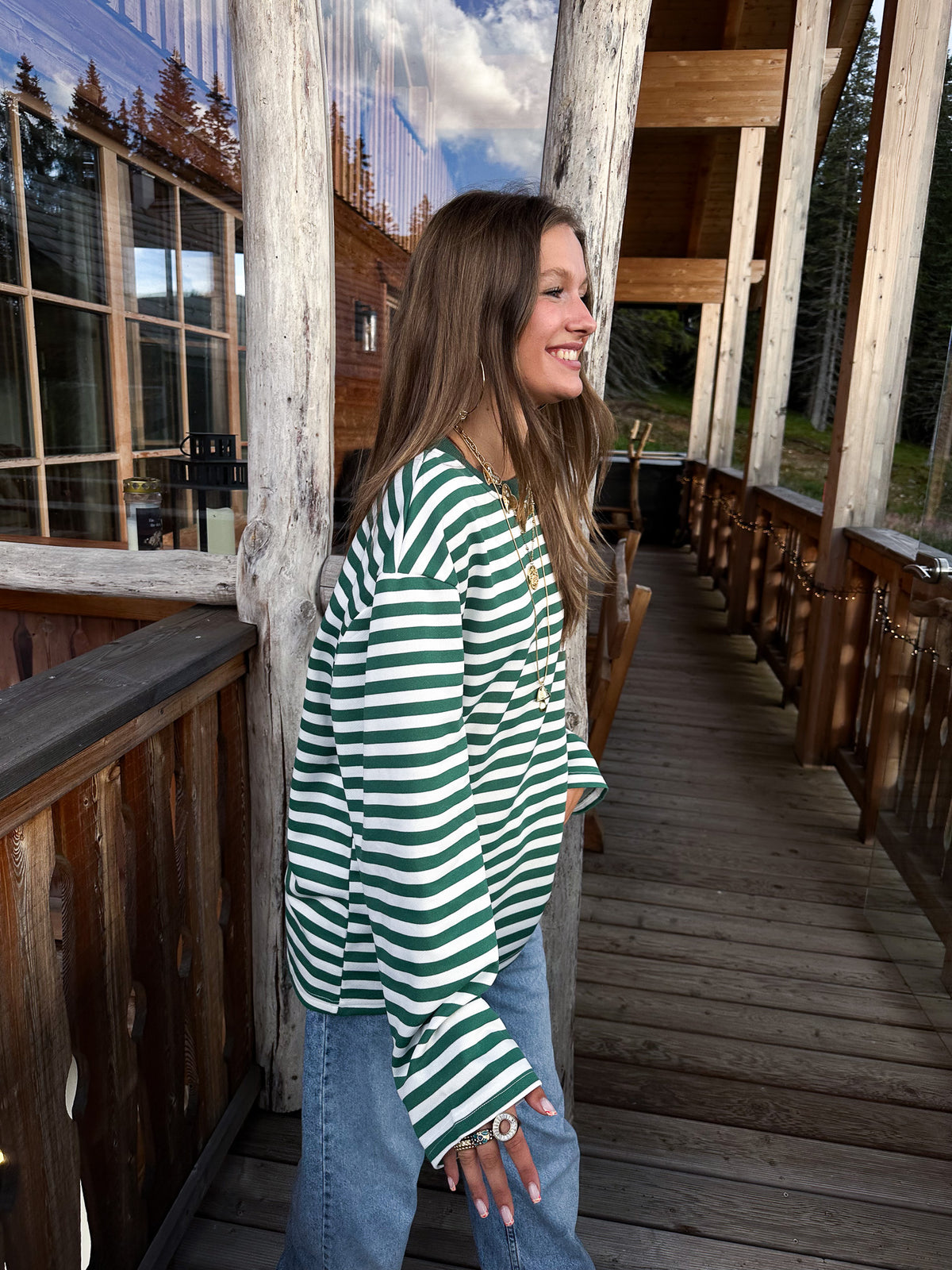 Stripes on stripes Longsleeve Groen