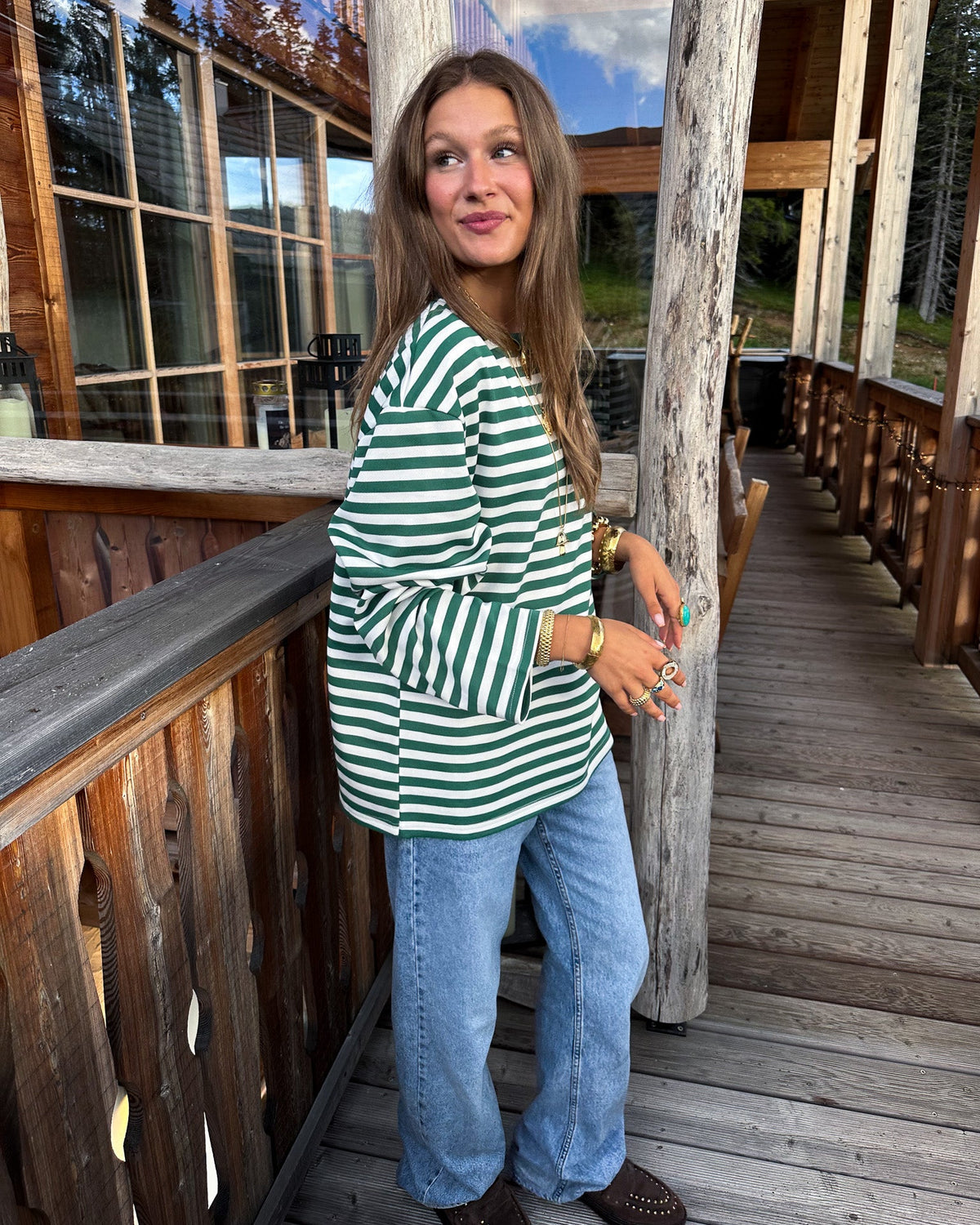 Stripes on stripes Longsleeve Groen