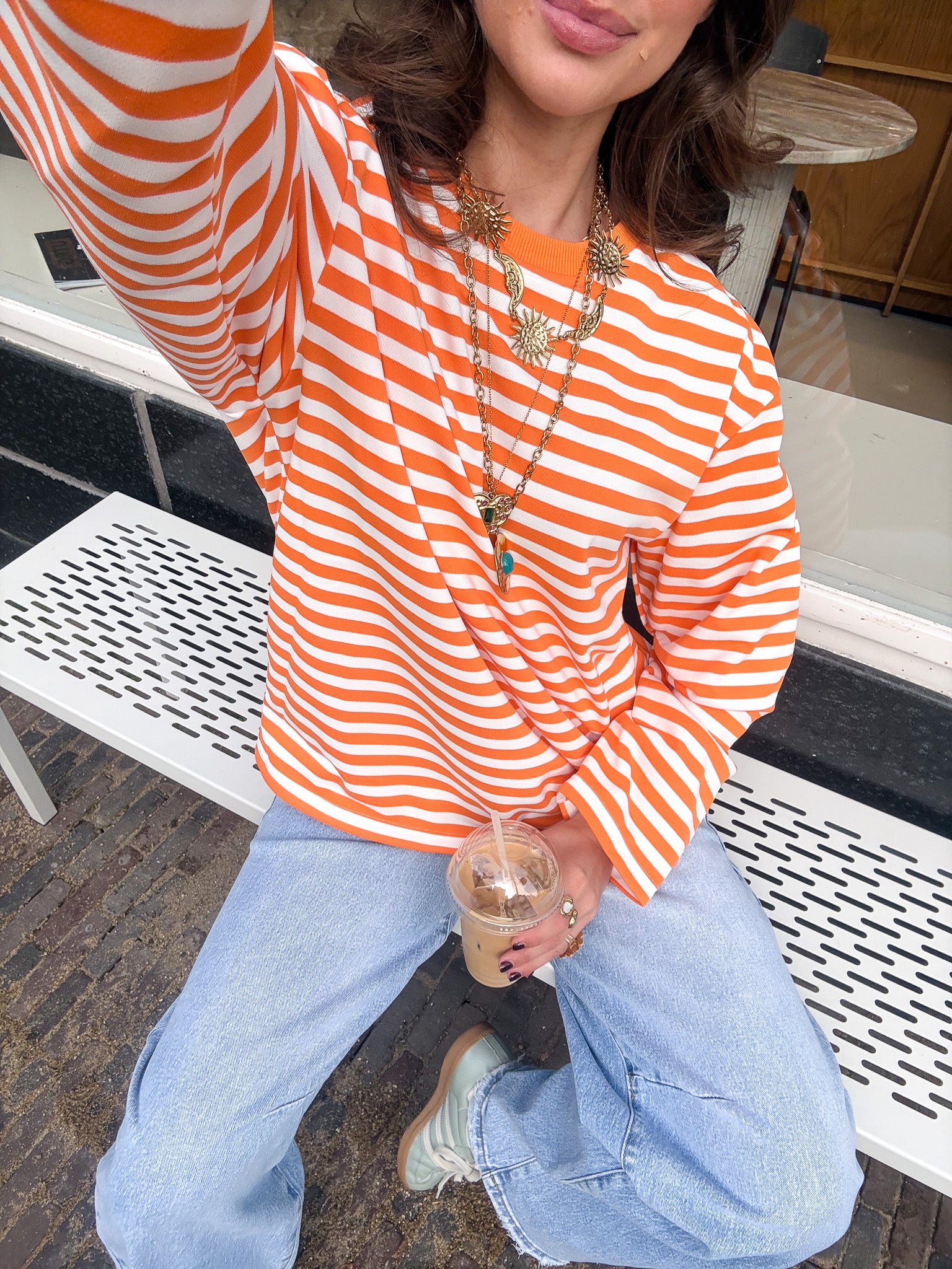 Stripes on Stripes Longsleeve Oranje
