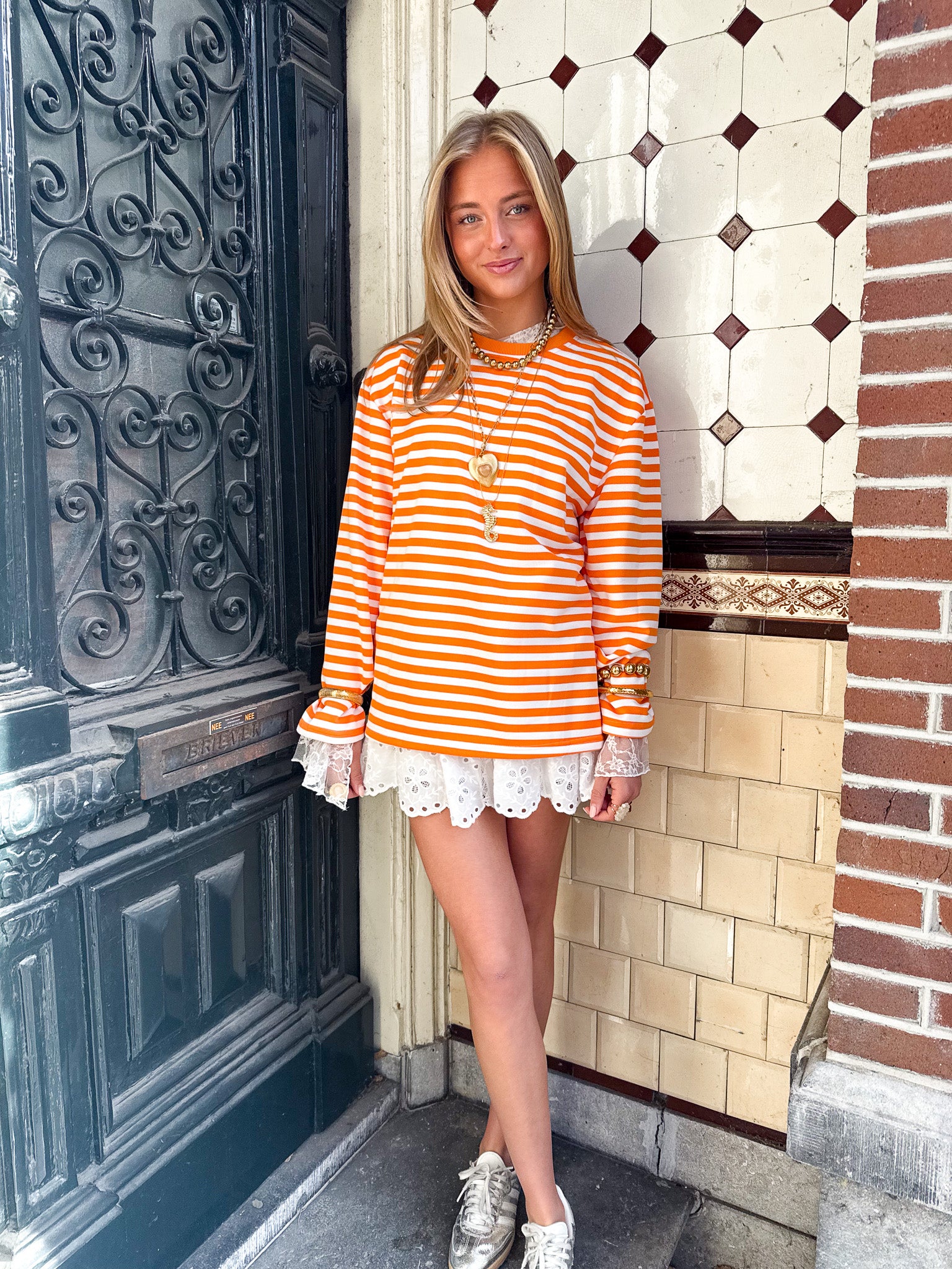 Stripes on Stripes Longsleeve Oranje