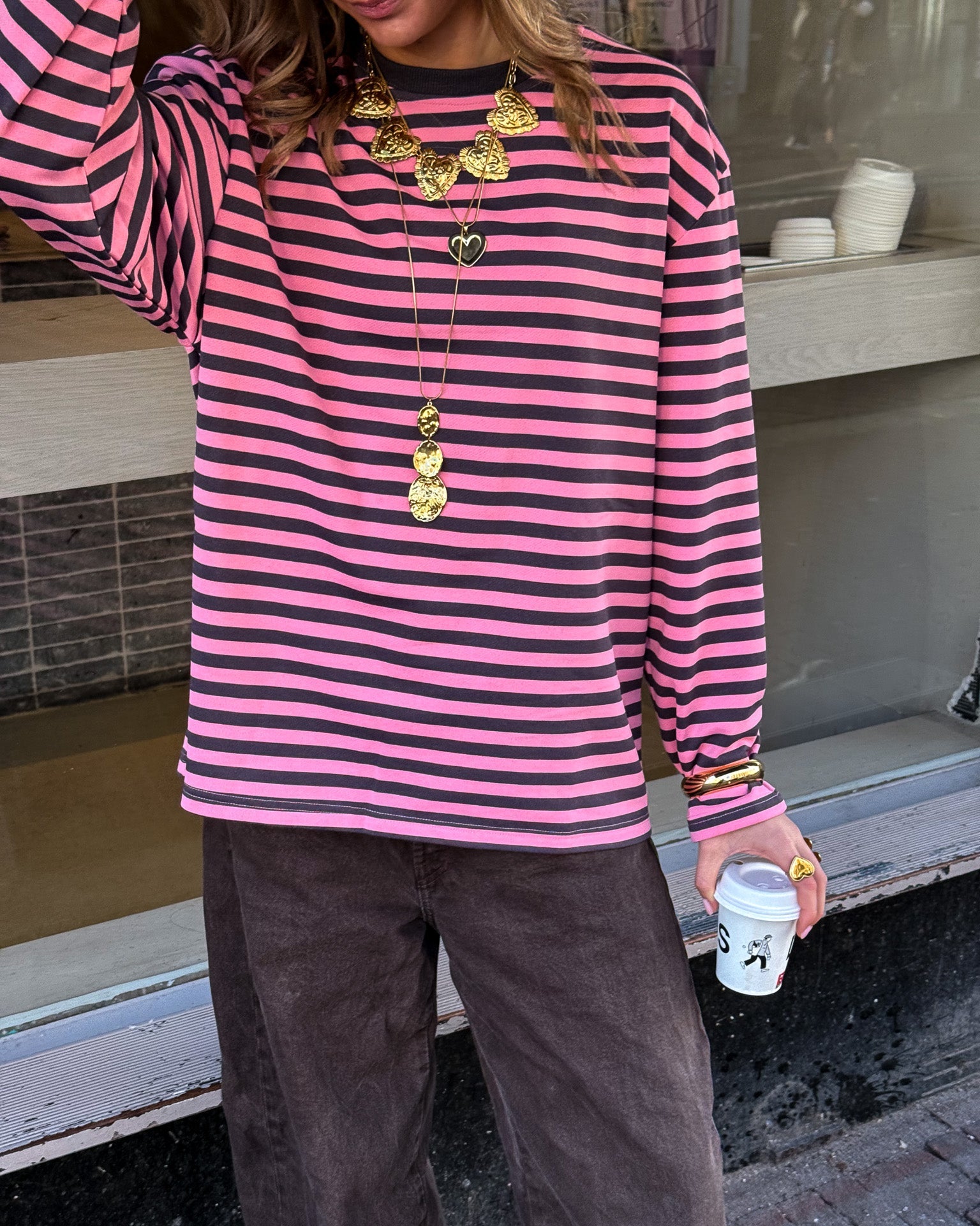 Stripes on Stripes Longsleeve Pink