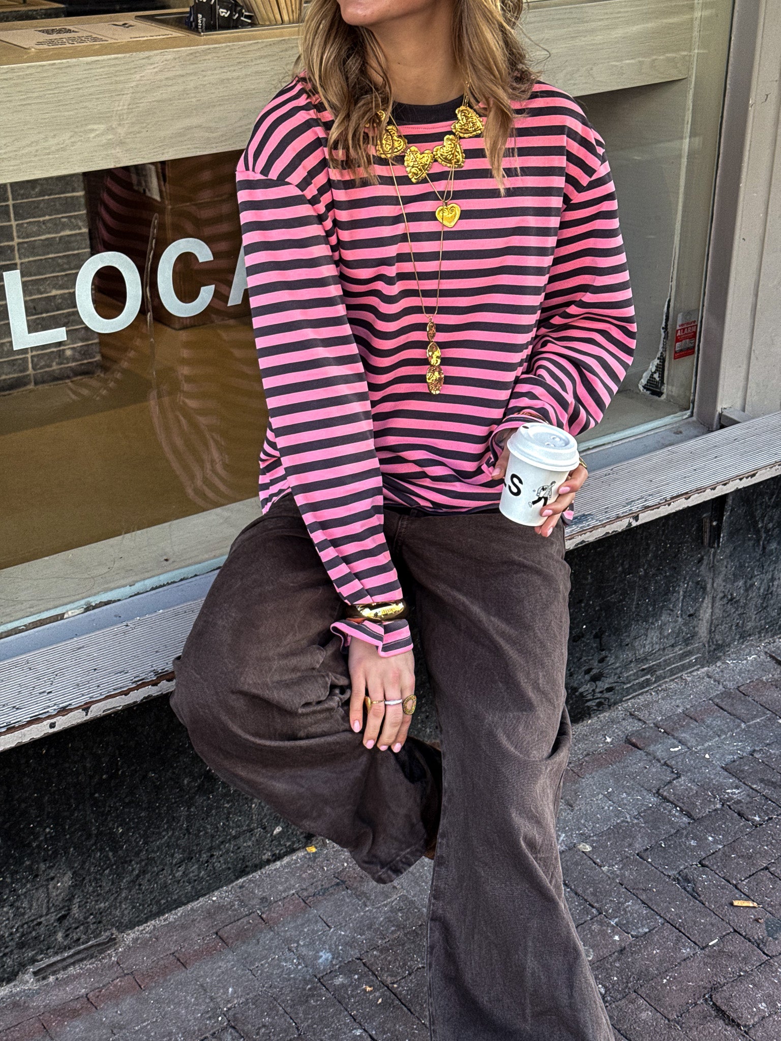 Stripes on Stripes Longsleeve Pink