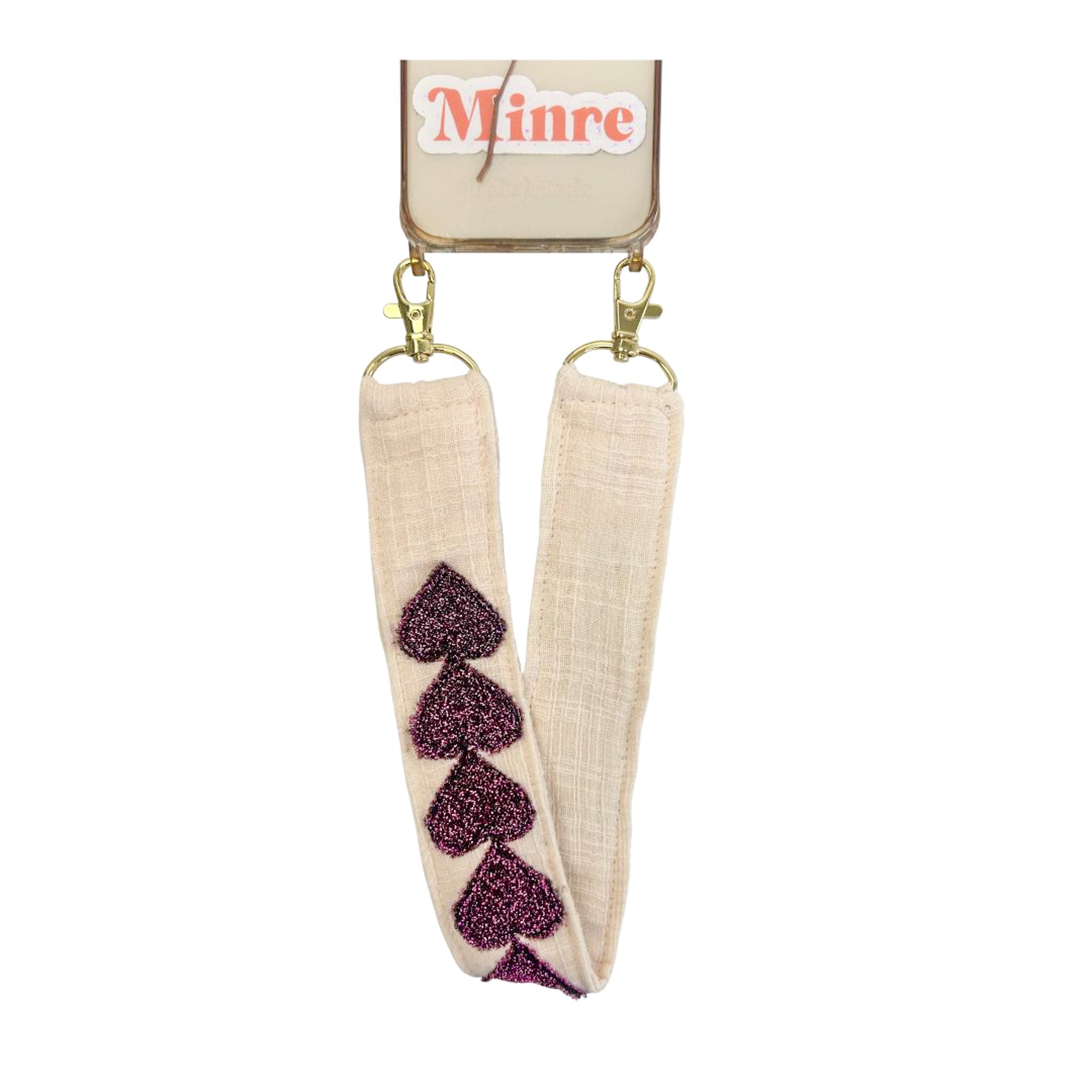 Love Phone Cord Purple Glitter