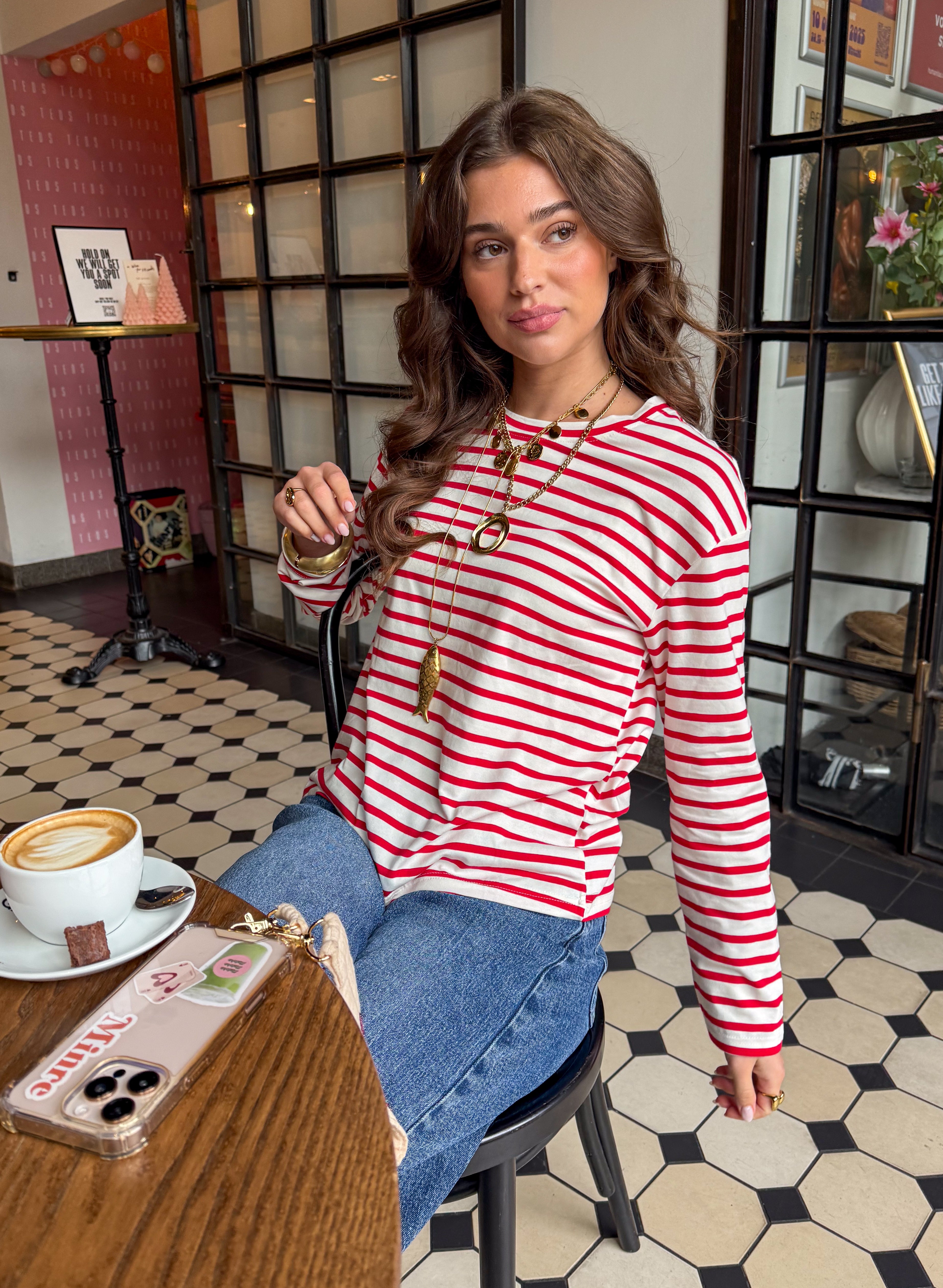 Tessa Striped Top Red