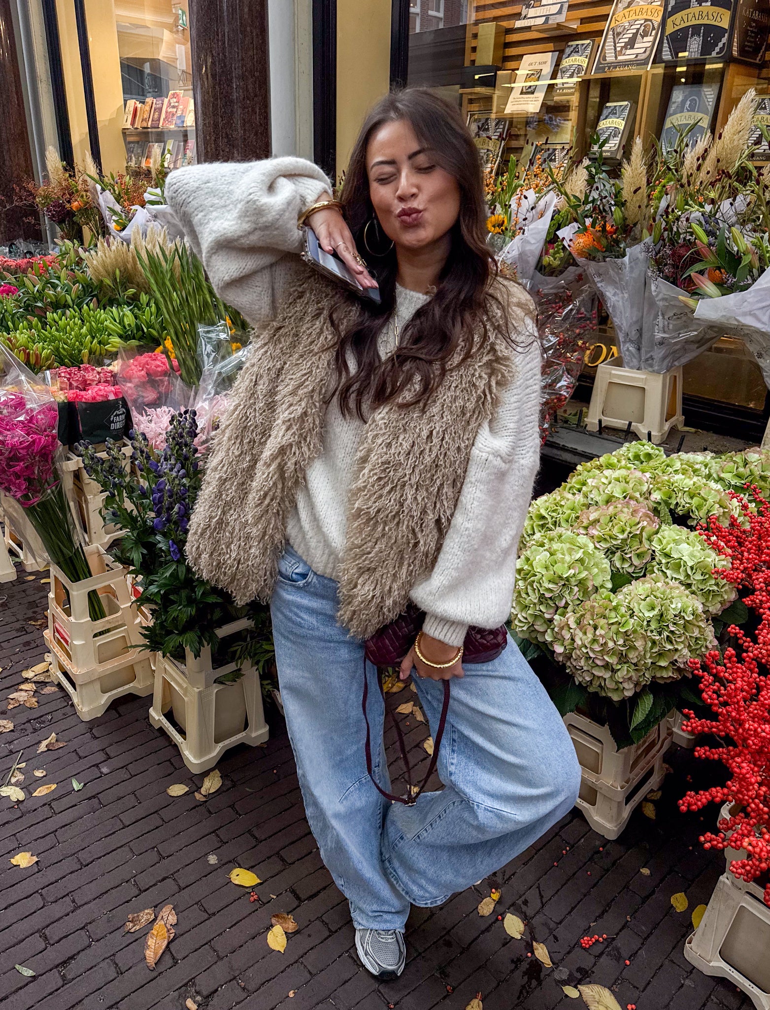 Toffee Fluffy Gilet Beige