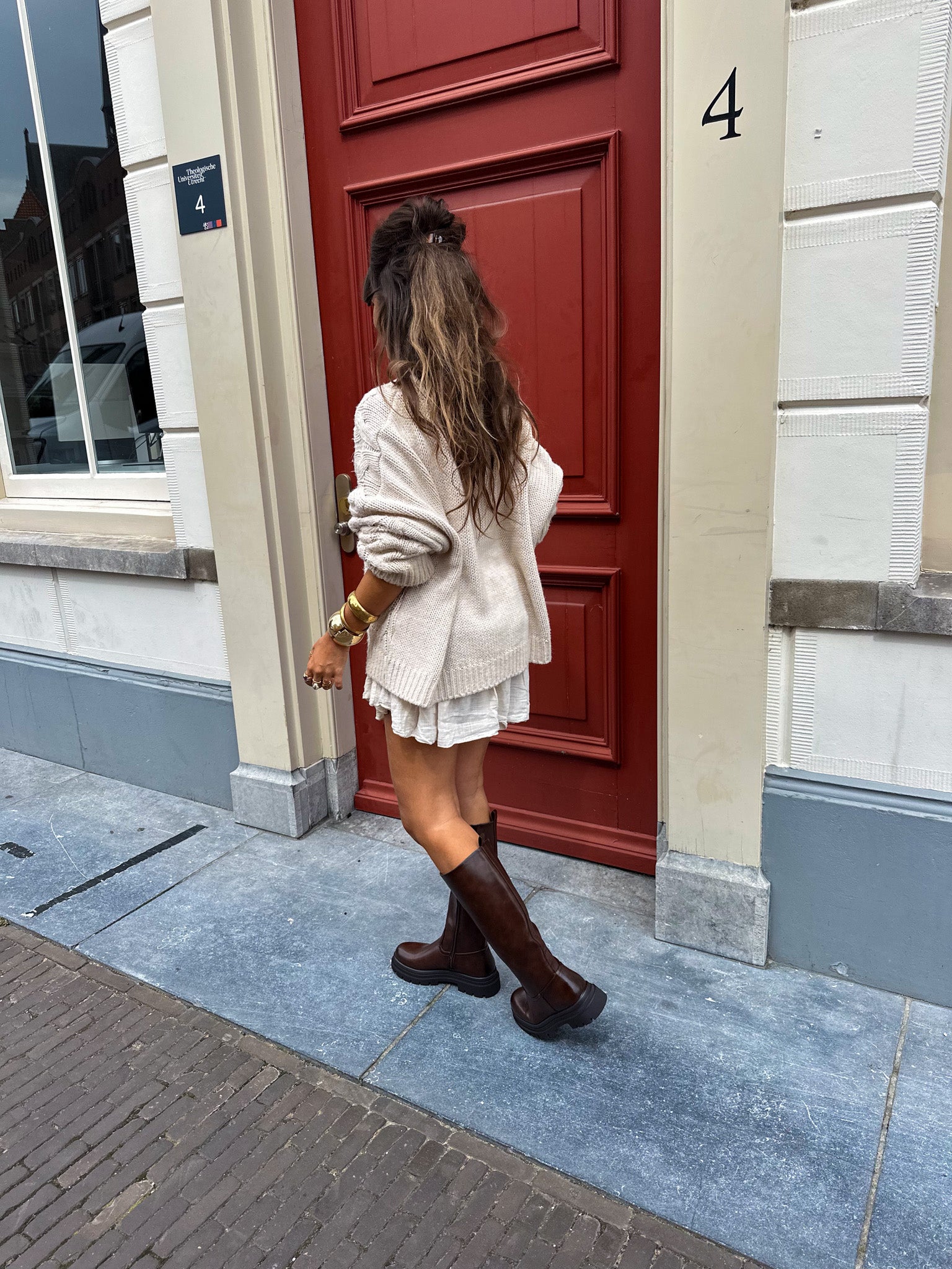 High Under Knee Boots Brown