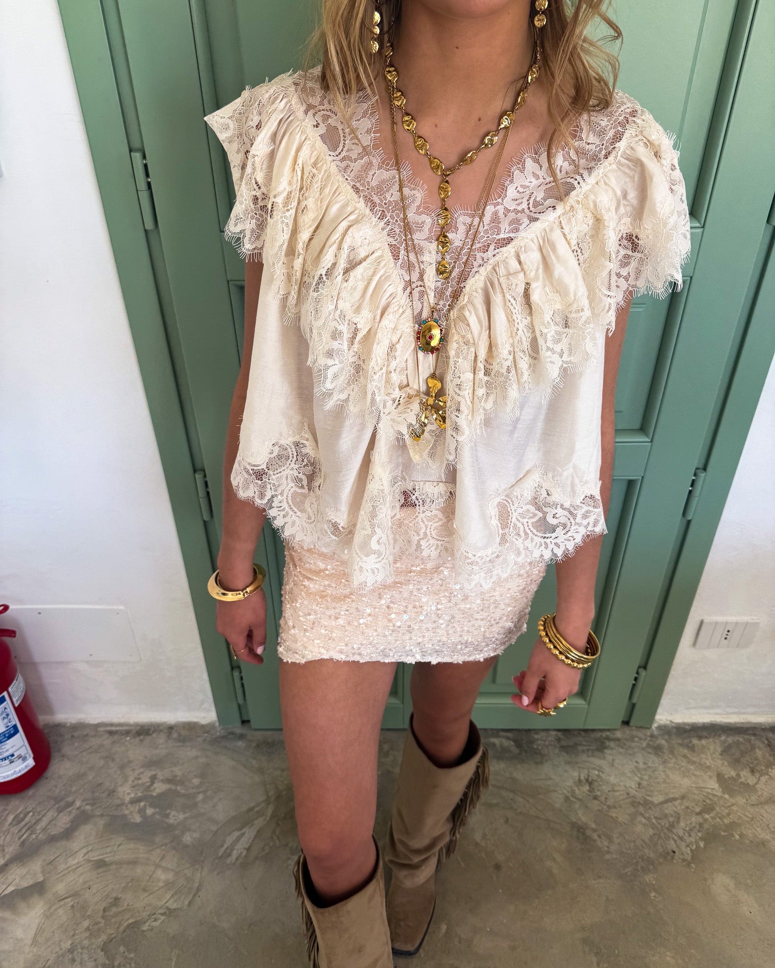 Valerie Lace Top Creme