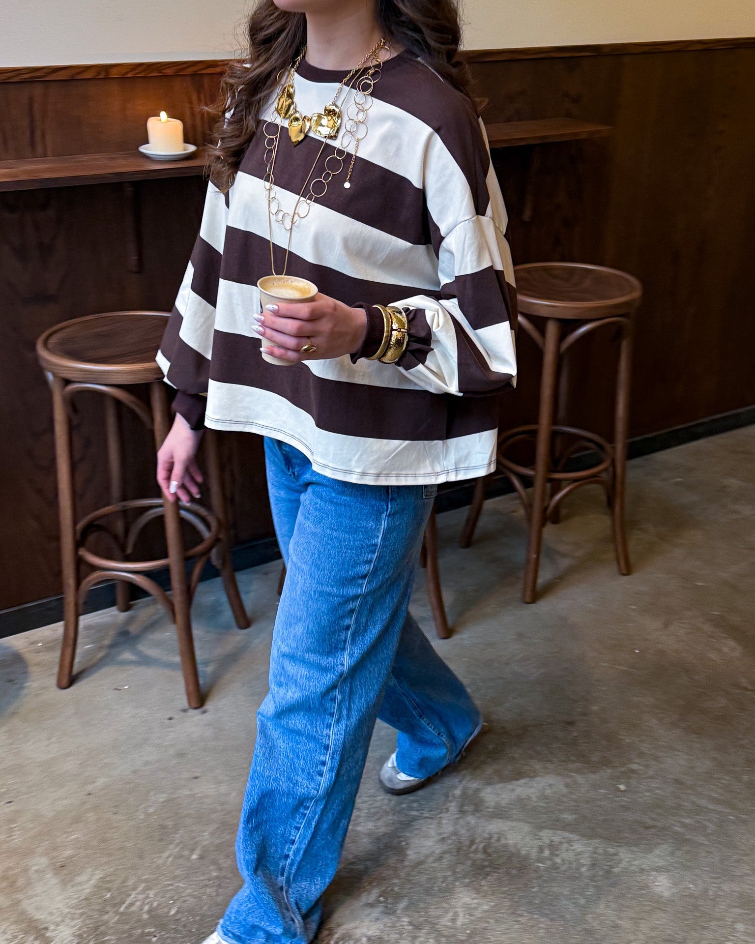 Weekend Lines Sweater Brown