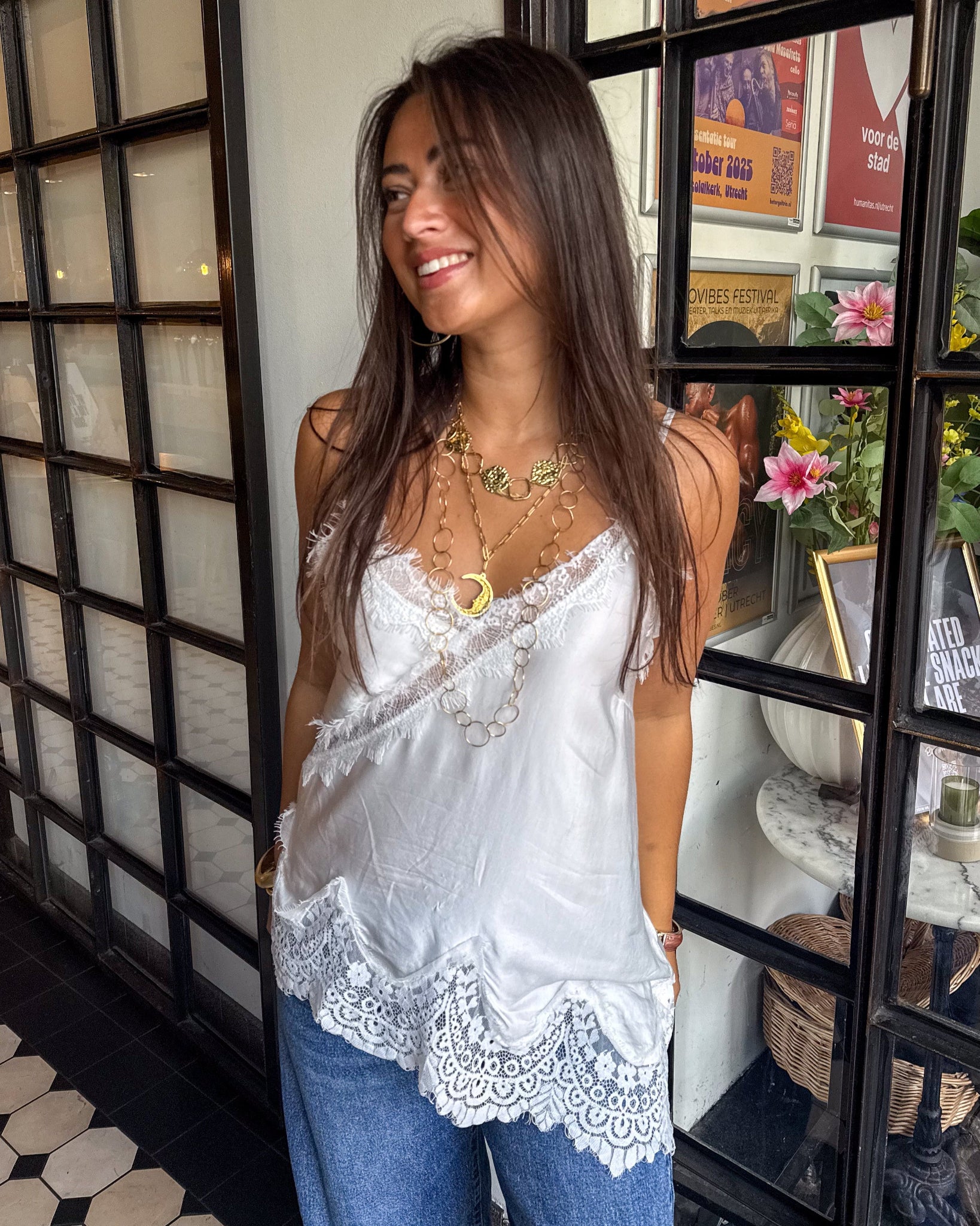 Mimi Lace Top White