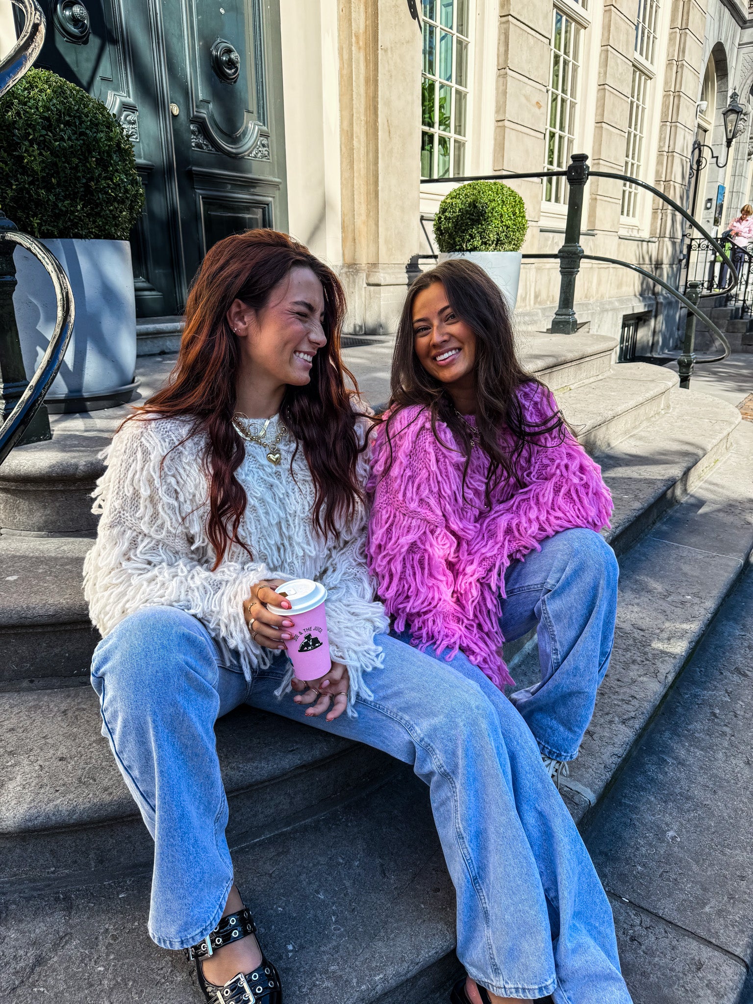 Zoe Fringe Knit Pink